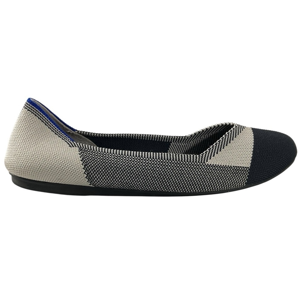 Rothy’s The Flat Captoe Black Size 8.5 Knit Round Toe Eco-Friendly Retired style - Picture 4 of 13